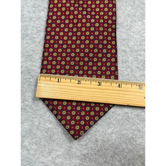 Brooks Brothers Red Gold Geometric Silk Neck Tie - Picture 4 of 7
